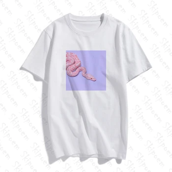 Farebné Had T Shirt Ženy Kórejský Štýl Punk Harajuku Tumblr Vintage Krátky Rukáv Plus Veľkosť Bavlnené Oblečenie Tee Tričko Femme