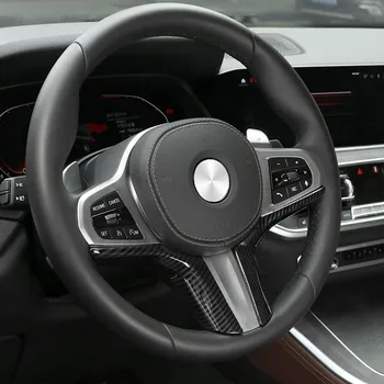 Carbon Fiber Farba Volant Rám Dekorácie Kryt Trim 2 ks Pre BMW X5 G05 2019 ABS Auto Styling Upravené