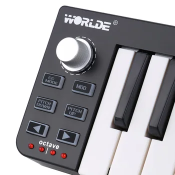 Vysoká Kvalita WORLDE 25 Prenosná Rýchlosť-citlivá Klávesnica, Mini Odolné 25-Kľúč USB MIDI Controller