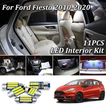 11Pcs Žiadna Chyba Canbus Pre Ford Fiesta Sedan Hatchback ST Interiérové LED Svetlo + špz na Čítanie Súprava (na roky 2010-2020)