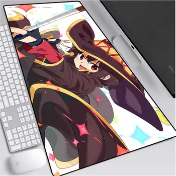 Megumin Anime Dievča RGB Anime Zamykanie Stôl MousePad PC Počítač Pad Anti-slip Notebook Mouse Mat Mousepad Hry Kawaii Podložka pod Myš XXL