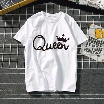 Kráľovná koruny Tlač Ženy tričko tričko o-krku lete ženské módne topy Harajuku Zábavné ulzzang čierna/biela dámske tričká