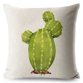 Akvarel Kaktus obliečka na Vankúš Rastlín Bielizeň 45*45 cm Štvorcový Vankúš na Gauč Domov Dekoratívne Vytlačené Hodiť Vankúš