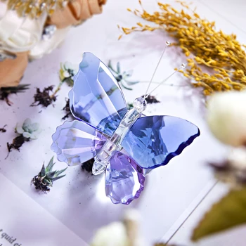 H&D 6 Roztomilý Štýl Crystal Motýľ Sklo Plavidlá, Prírodné Kamene Zvierat Figúrka Ornament Domov Plochy Dekor Svadobné Upomienkové Darčeky