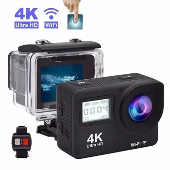 Športové DV Kamery 4K Dotykový Displej Dual Dcreen Diaľkové Ovládanie, Vonkajší Nepremokavé Wifi kamera Potápanie Akciu, Fotoaparát