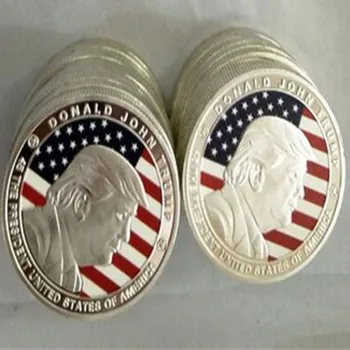2 ks najnovšia 2018 Donald Trump slobody motív mince, strieborné pozlátené odznak 40 mm USA banner suveníry, dekorácie mince