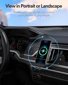 ESR HaloLock Magnetické Bezdrôtovú Nabíjačku do Auta Namontovať Držiak pre iPhone 12 Pro Max Rýchle Nabíjanie Bezdrôtovú Nabíjačku Auto Držiaka Telefónu