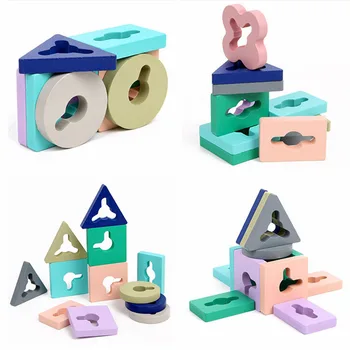 Deti Hračky, Drevené Hračky Montessori Materiálmi Geometrie Tvaru Kognitívne Zodpovedajúce Hra Puzzle Hračka Skoro Vzdelávacie Hračky Pre Deti,