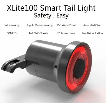 Požičovňa XLITE100 Bicykel Zadné Svetlo Smart LED Brzdové Svietidlo Auto/Manuálne Prepínanie 50hours Runtime Bezpečnosti Vizuálne Výstražné Svietidlo