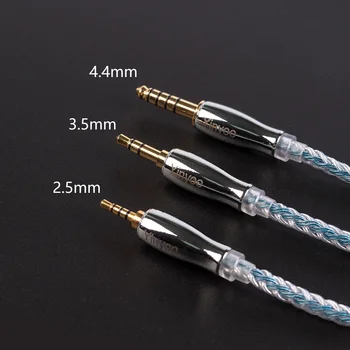 Yinyoo 16 Core Silver Plated Kábel 2.5/3.5/4.4 mm Vyvážené Kábel forZSN ZS10 PRO ZSX V90 BLON BL-03 BL-05 BL05