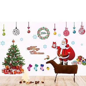 DIY Stenu, Nálepky Veselé Vianoce Vinyl Stenu Vymeniteľné Samolepky nástenná maľba na Obývacia Izba, Spálňa Domova