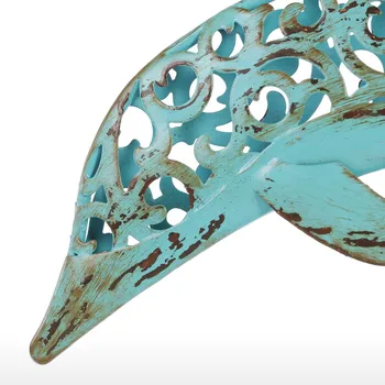 Tooarts Kovové Sochy Dve Modré Delfíny Železa Ručné Socha Dizajn, Socha Ornament Morského Života Retro Efekt Domáce Dekorácie