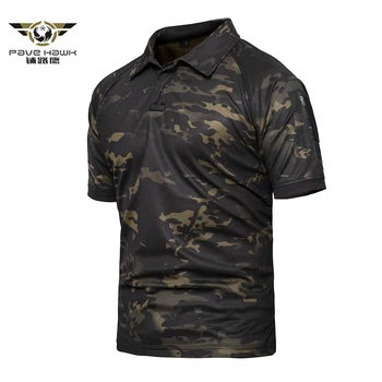 Pánske Priedušná Armády Bojové Taktické Polo Shirts Vojenské Košele Muž Rýchle Suché Krátky Rukáv Polo Shirts Plus Veľkosti 4XL 5XL