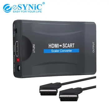ESYNiC HDMI SCART Converter HDMI Kompozitné Video HD Stereo Audio Adaptér S 1,5 m Kábel Scart pre SKY Blu Ray DVD HDTV STB