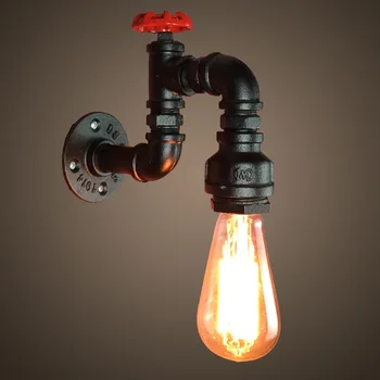 Vintage Reto Vodovodné Potrubia Nástenné Svietidlo Svietidlo Kovaného Železa Loft Priemyselné Americký Štýl Edison Svetlá Nočné Koridoru Domov Deco