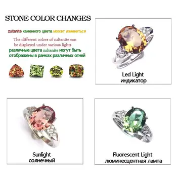 CSJ Multicolor Zultanite zmení farbu nastaviteľný Krúžok 925 Sterling Silver Jemné Šperky mama alebo pani Svadobné zásnubný dar