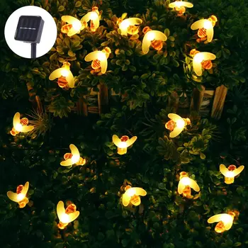 Solárne String Svetlá 20/30 LED Vonkajšie Rozprávkových Svetiel Nepremokavé Simulácia Medu Včely Dekor Záhrada, Vianočný Stromček, Dekorácie, Lampy