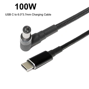 100W USB Typ C-6.0x3.7mm Muž Plug Converter Dual E-Známky Čipy USB C PD Nabíjací Kábel Kábel pre Asus FX-PRO Notebook Pc