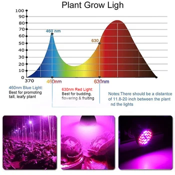 E27 Žiarovka Pre Rastliny LED Rásť Svetlo celé Spektrum Rásť Žiarovky Phyto Lampa Fotosyntézy Pre Vnútorné Kvety a Rastliny Rastú
