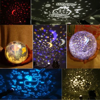 Hviezdne Nebo v Noci Svetlo Planéty Magic Projektor Zem, Vesmír LED Lampa Farebné Otočiť Blikajúce Hviezdy Deti Vianočný Darček