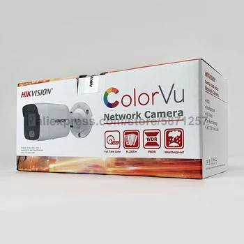 Pôvodné Hikvision DS-2CD2047G1-L 4MP POE H. 265+ IP67 ColorVu Pevné Mini Bullet Sieťová IP Kamera Farebná