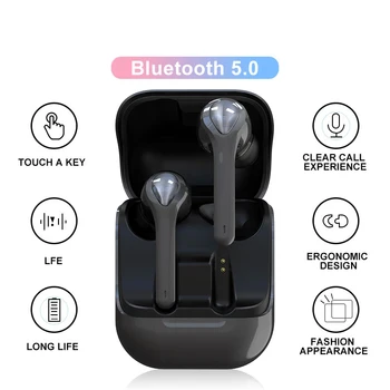 TWS Touch Ovládania Ťažké Basy Bezdrôtové Slúchadlá s Mikrofónom Bluetooth V5.0 Športové Slúchadlá 3D Mic Hifi Stereo Headset pre Telefón Hudba