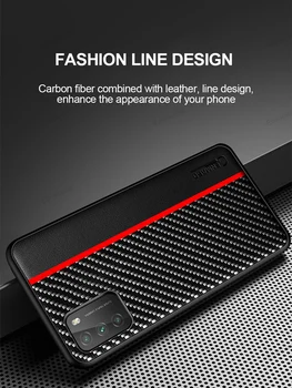Pre Xiao POCO M3 X3 NFC Prípade Uhlíkových Vlákien PU Kožené Shockproof ochranný Kryt Pre Xiao Pocophone M3 Mi 10 TON Pro Späť Prípade