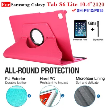 Pre Samsung Galaxy Tab S6 Lite Prípade, 360 Stupňové Otáčanie Stojan Tabletu Kryt pre Galaxy Tab S6 Lite 10.4 2020 SM-P610 SM-P615