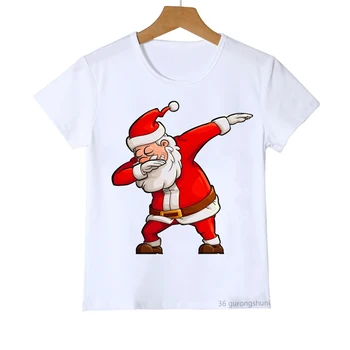 Santa Claus vzor vtipné detské t-shirt Veselé Vianoce cartoon t shirt dieťa, chlapec, dievča, detské oblečenie letné tričko dieťa