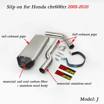 Silp na Honda cbr600rr 2005-2020 Motocykel Nehrdzavejúcej Ocele, Predné Pripojenie Potrubia S Polovice Rúry Chvost Výfukový Tlmič Systém