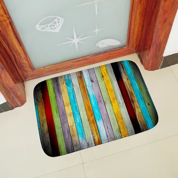 Farba vertikálne zrna drevená doska flanelové koberce, rohože kúpeľňa kuchyňa vody-absorpciu anti-slip mat dvere-vstupné mat mat kúpeľ