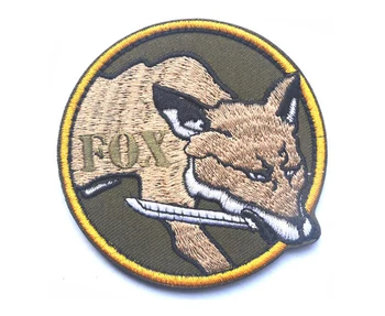 Duševné Gear Solid MGS FOX KOPOV, Škvrny na Oblečení - Dekoratívne Vyšívané Taktické Vojenské Odznaky Appliques s Háku&Slučky