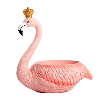 Korunu Flamingo Figúrka Živice Plavidlá Socha Miniatúrne Domov Stôl Dekor Ornament