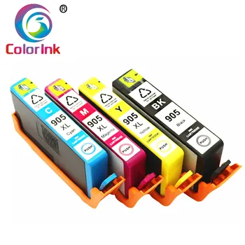 ColorInk 4PK Atramentové Kazety pre HP 905XL 905 XL atramentové kazety tlačiareň HP officejet PRO 6960 6970 6950 tlačiarne atramentové (1BK*1C*1M*1Y)