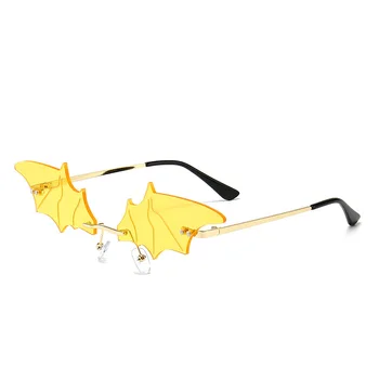 2020 Malé Mačacie Oko slnečné Okuliare Ženy, Luxusné Značky Nové bez obrúčok Punk Slnečné Okuliare Bat Tvar Jedinečné Okuliare Mužov UV400