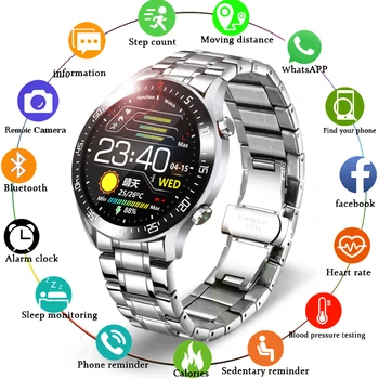 LIGE 2020 Luxusné Oceľové Pásmo Smart Hodinky Mužov Športové Multifunkčné Vodotesný IP68 Srdcovej frekvencie, Krvného Tlaku fitness smartwatch