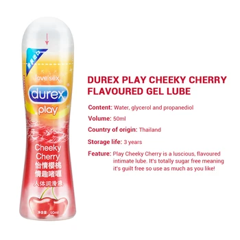 Durex Mazivo 2*50Ml Cherry Jahodovou Príchuťou Lube Gél na báze Vody, Análny Bezpečné Mazanie Dospelých, Sexuálne Hračky, Výrobky pre Páry