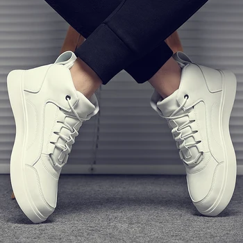 Dve farebné univerzálne športové topánky pánske high-top obuv bežecká obuv trend vonkajšie bežné topánky Zapatos Hombre čipky zvýšenie nové