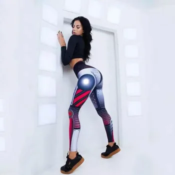 Nový Príchod Gotický Ocele Robot Digitálna Tlač Ženy Legíny Športových Vysoký Pás Push Up Fitness Leginy Cvičenie Nohavice, Oblečenie