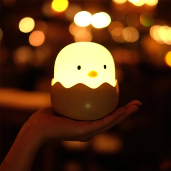 LED Nočné Svetlo Zvierat, Vajcia Kuriatko Tvar Nabíjateľná Noc lampa Mäkké Cartoon Baby Škôlky, Spálňa Čítanie pre Deti Darček k Narodeninám