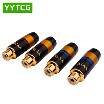 YYTCG Vysokej kvality zlatenie RCA konektor RCA Samica zásuvky 4pcs/veľa