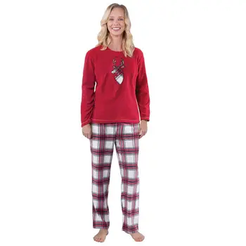 V Zime Teplé Rodinné Zodpovedajúce Vianočné Pyžamo Set Ženy, Baby, Deti Spodnej Prekladané Jeleň Tlač Topy T Shirt Sleepwear