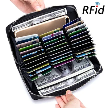 Anti RFID Originálne Kožené pánske Držitelia Kreditných Kariet Blokovanie Peňaženky Business Veľkú Kapacitu, ID Ochranu Karty Prípade Pre Ženy