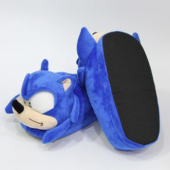 28 cm, zvuk rýchlosť boom plyšové domáce papuče módne zimné vnútorné modré topánky cartoon Sonic the Hedgehog dospelých plyšové bábika darček