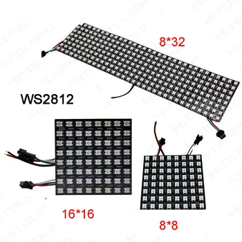 Veľkoobchod led pásy Obrazovke WS2812B Panel Obrazovky;8*8/16*16/8*32 Pixel DC5V Farebná 256 Pixelov Digitálne Naprogramované Adresovateľných