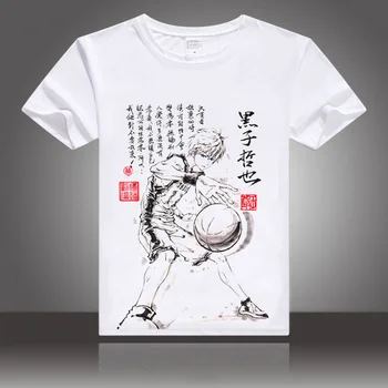 Anime Kuroko je kros Cosplay Kuroko no Basuke t-shirt Kuroko Tetsuya Kagami Tajga mužov tričko atrament maľovanie na Tričká Topy