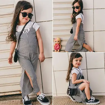 Batoľa, Dieťa, Dieťa Dievča Oblečenie Romper Jumpsuit Vysoká Rozdeliť Koberčeky Letné Oblečenie