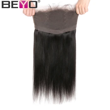 Beyo 360 Čipky Čelnej peruánskej rovné vlasy Ľudské Vlasy Rozšírenia Pre Trhal Čelnej Uzáver S Baby Vlasy Non Remy Vlasy