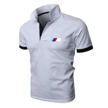 2021 NOVÉ Letné BMW krátky Rukáv Polo muži Zase-viac Golier módne bežné Slim Priedušná Farbou Business pánske polo tričko