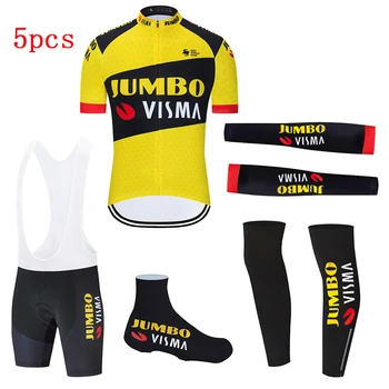 JUMBO VISMA 2020 Noví ľudia, Cyklistika Dres Pro Požičovňa Tím Cyklistické Oblečenie Letné Cyklistické Nastaviť Maillot Rukávy Ohrievačov Celý Oblek